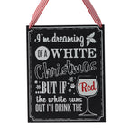 Christmas Wooden Chalkboard Wine Sign - Vintage Noel