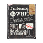 Christmas Wooden Chalkboard Wine Sign - Vintage Noel