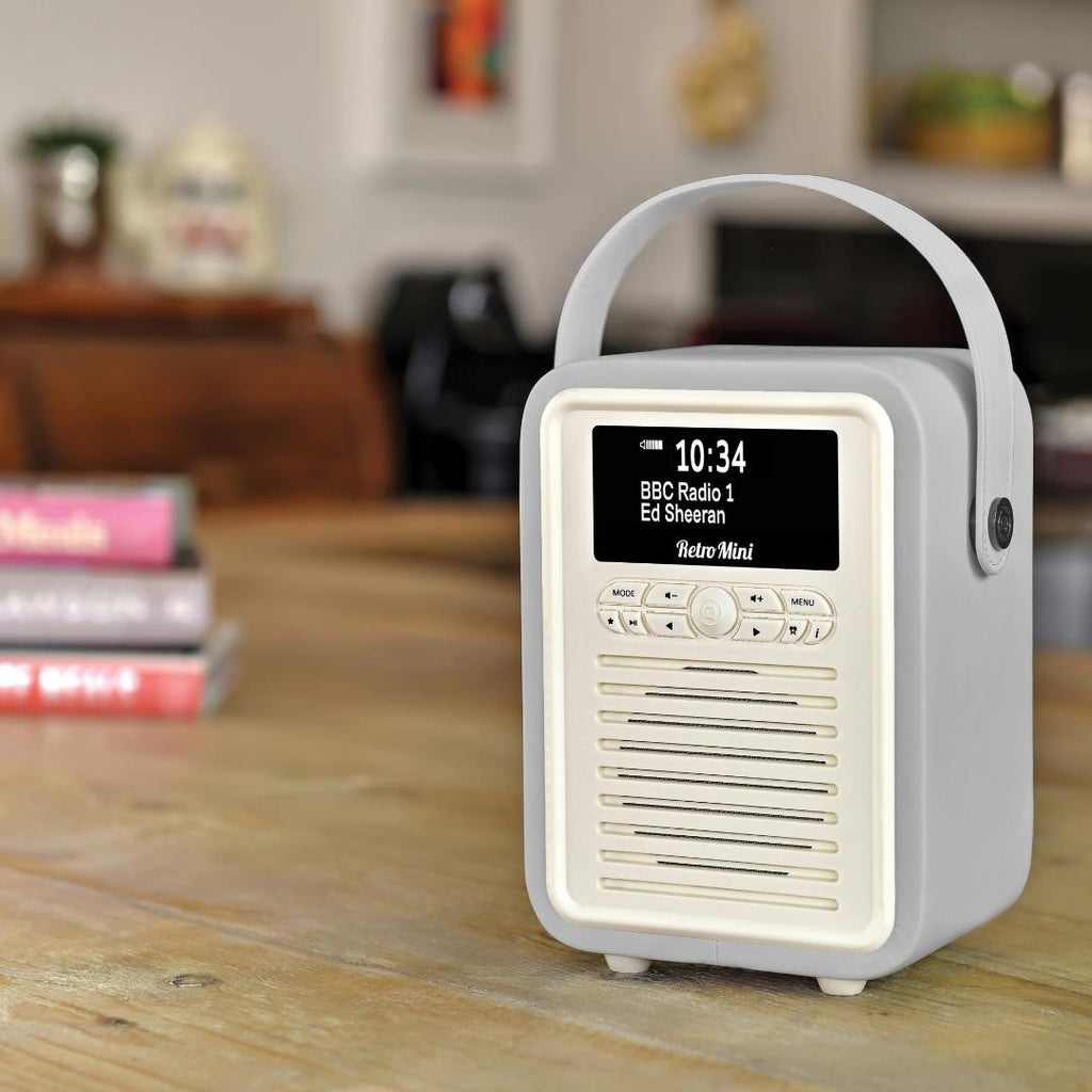 VQ Mini DAB Digital Radio - Light Grey - Beales department store