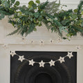 Felt White Star Merry Christmas Bunting