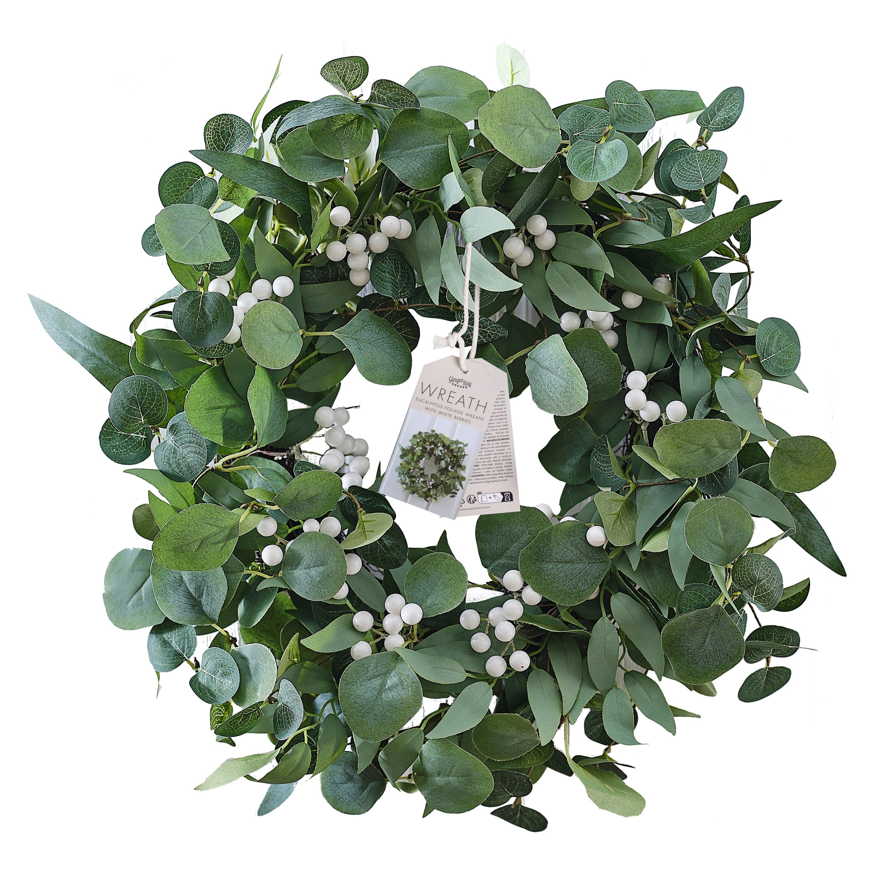 Eucalyptus and White Berries Christmas Door Wreath- 5 Inner Pack