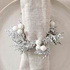 Foliage Christmas Napkin Rings with Berries- 5 Inner Pack