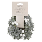 Foliage Christmas Napkin Rings with Berries- 5 Inner Pack