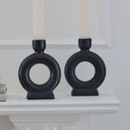 Black Ceramic Candle Holders- 5 Inner Pack
