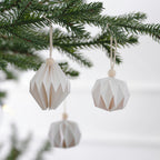 White Paper Christmas Tree Hanging Decorations- 5 Inner Pack
