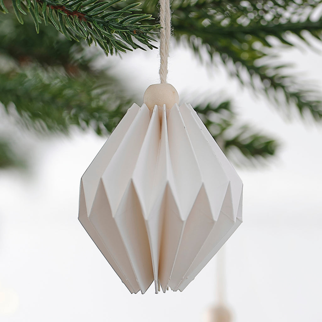 White Paper Christmas Tree Hanging Decorations