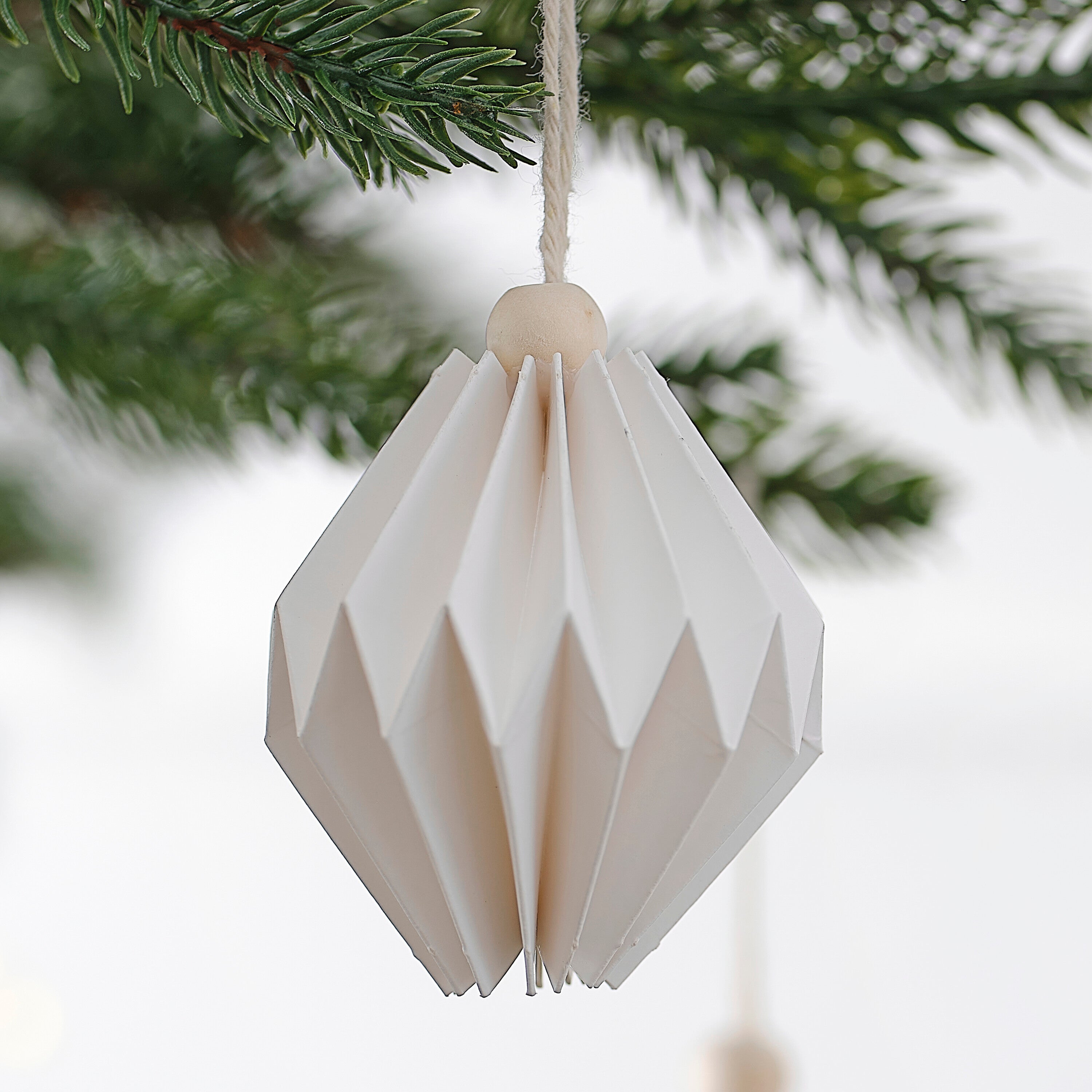 White Paper Christmas Tree Hanging Decorations