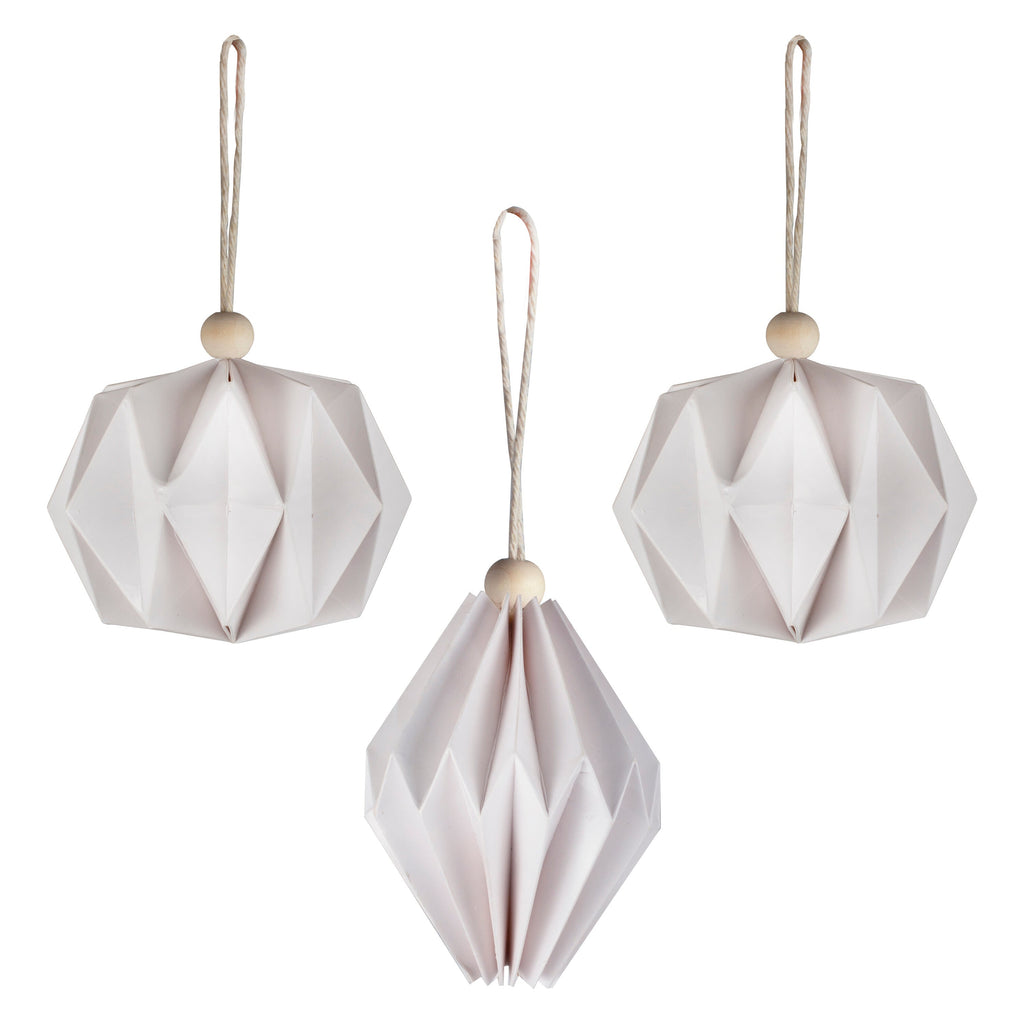 White Paper Christmas Tree Hanging Decorations