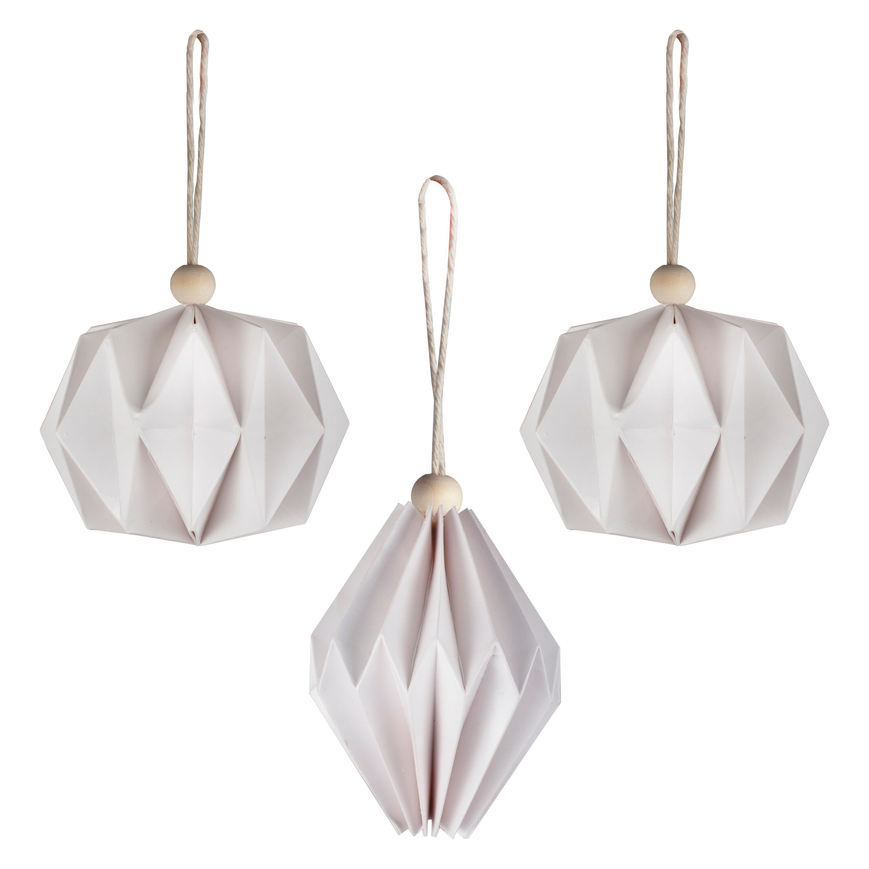 White Paper Christmas Tree Hanging Decorations