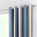 Whiteworth Stripe Blue Eyelet Curtains