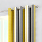 Whiteworth Stripe Ochre Eyelet Curtains
