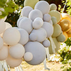 Green, Cream, Grey & Gold Chrome Balloon Arch Kit- 5 Inner Pack
