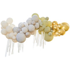 Green, Cream, Grey & Gold Chrome Balloon Arch Kit- 5 Inner Pack