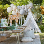 Green, Cream, Grey & Gold Chrome Balloon Arch Kit- 5 Inner Pack