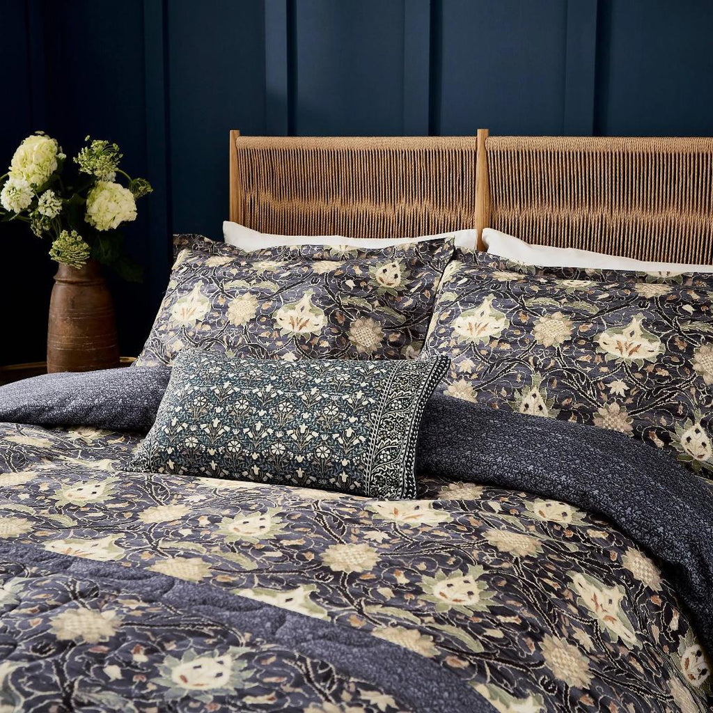 William Morris Montreal Duvet Cover Set - Indigo & Slate - Beales department store