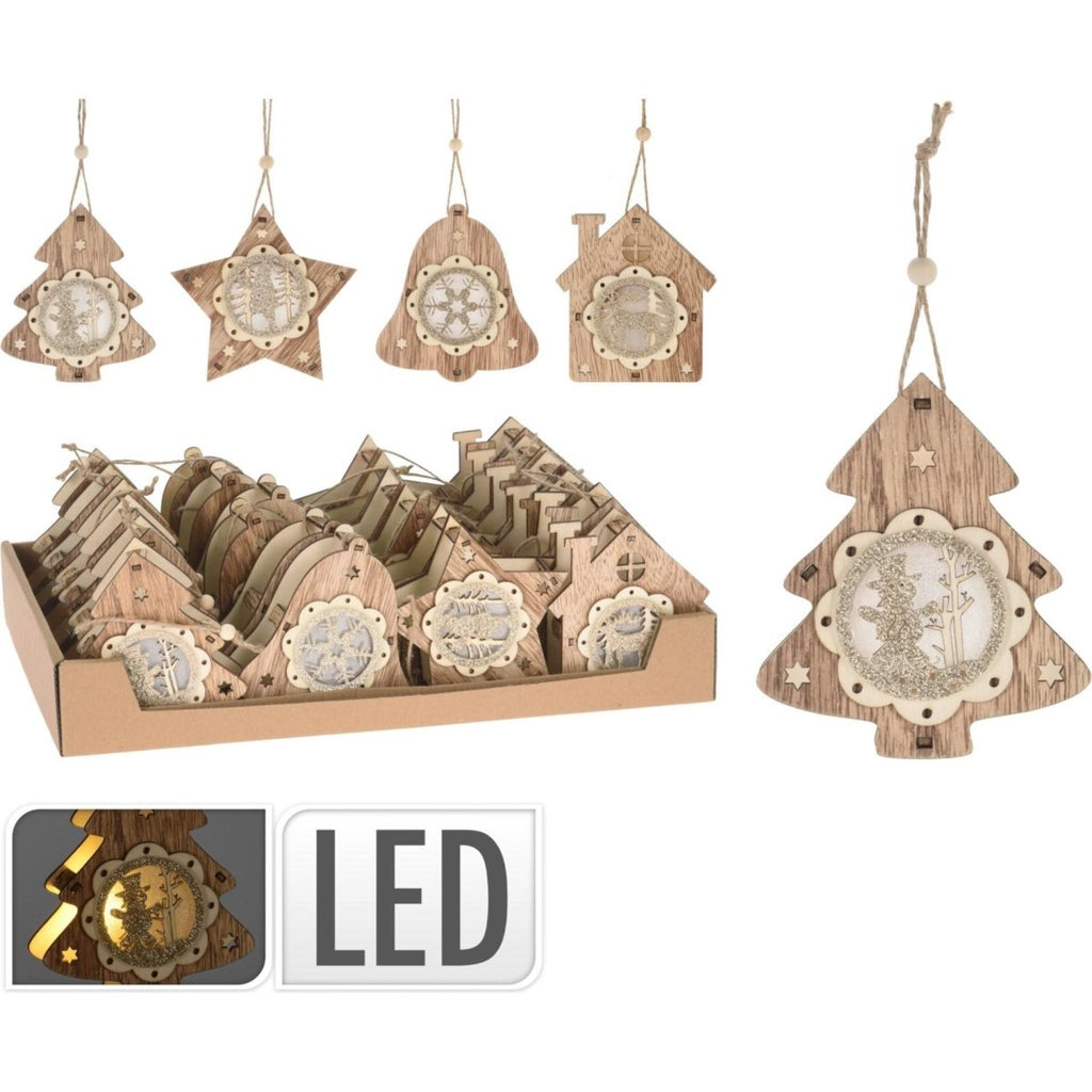 Wooden Hanging Decoration - Available In 4 Designs - Beales department store