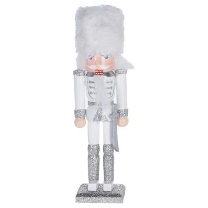 Wooden Nutcracker 18cm With Fur Helmet - Beales department store