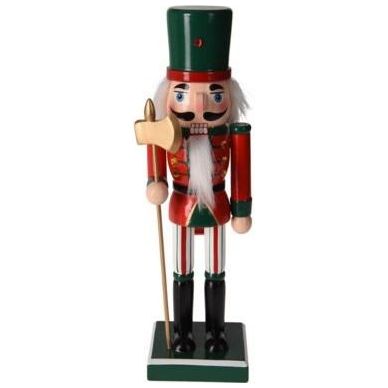 Wooden Nutcracker 25cm With Green Hat - Beales department store