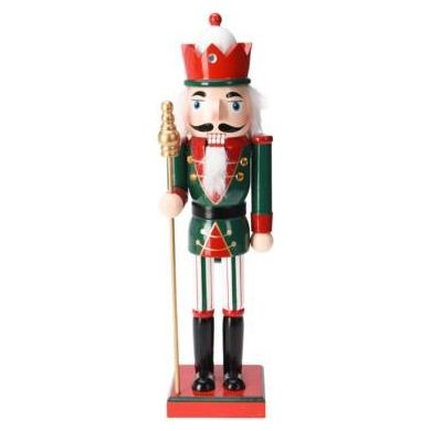 Wooden Nutcracker 38cm With Crown - Beales department store