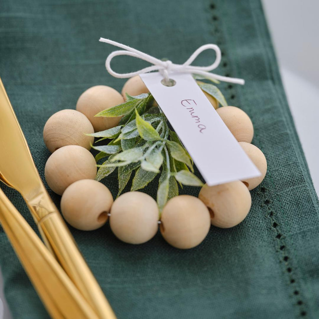 Wooden Place Card Holder with Foliage - Beales department store