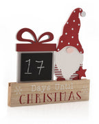 Wooden Santa Countdown Plaque - 22cm