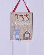 Merry Christmas Wooden Hanging Plaque - 29cm