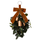 Green Foliage Swag with Bells and Velvet Ribbon