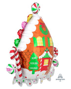 Gingerbread House Supershape Balloon - 28" x 30" Foil