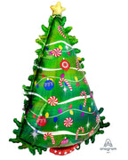 Holographic Christmas Tree Supershape Balloon - 26" x 36" Foil
