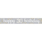 Happy 30th Birthday Celebration Paper Banners - 1m (3pk)