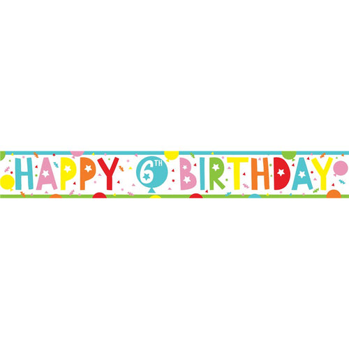 6th Birthday Paper Banners - 1m (3pk)