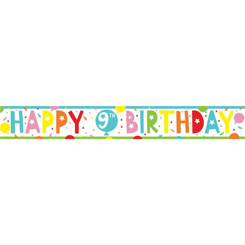 9th Birthday Paper Banners - 1m (3pk)