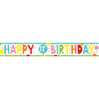 12th Birthday Paper Banners - 1m (3pk)
