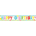 13th Birthday Brights Paper Banners - 1m (3pk)