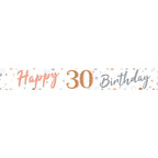 30th Sparkling Fizz Paper Banners - 1m (3pk)