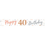 40th Sparkling Fizz Paper Banners - 1m (3pk)