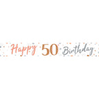 50th Sparkling Fizz Paper Banners - 1m (3pk)