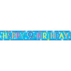 Boys 9th Birthday Paper Banners - 1m (3pk)