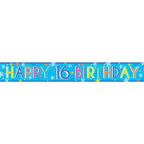Boys 16th Birthday Paper Banners - 1m (3pk)