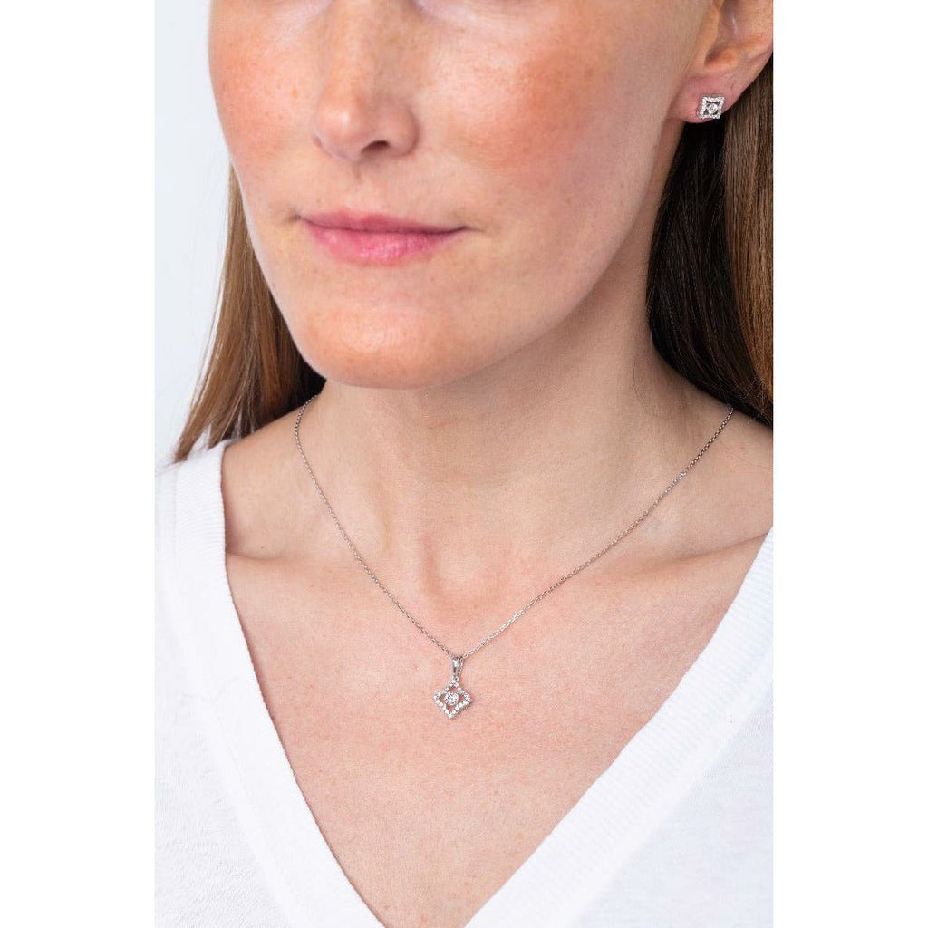 Almaz Jewellery Diamond Pendant and Earring Set - Beales department store