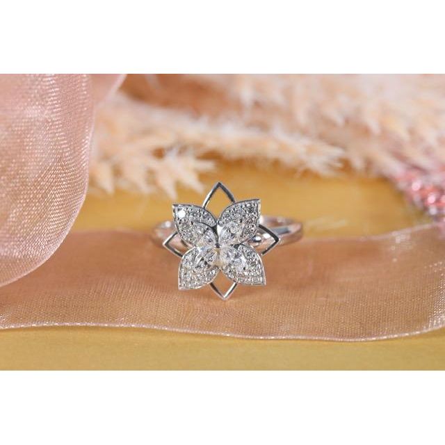 Almaz Jewellery Diamond Rotating Flower Ring - Beales department store