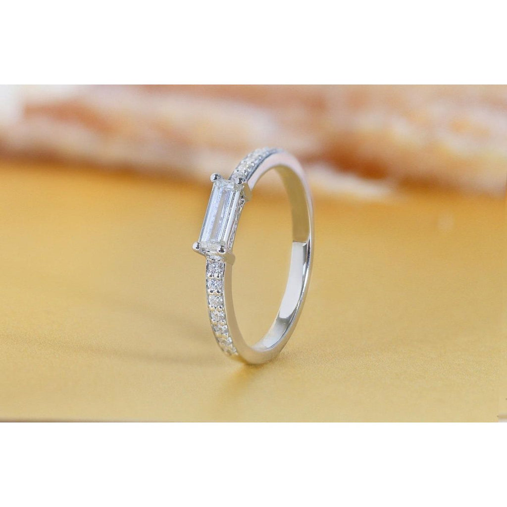 Almaz Jewellery Rectangular Cut Diamond Half Eternity Ring - Beales department store