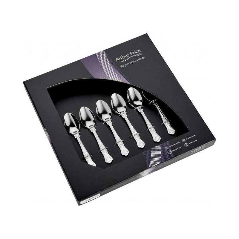 Arthur Price Kings 18/10 Box of 6 Coffee Spoons - Beales department store