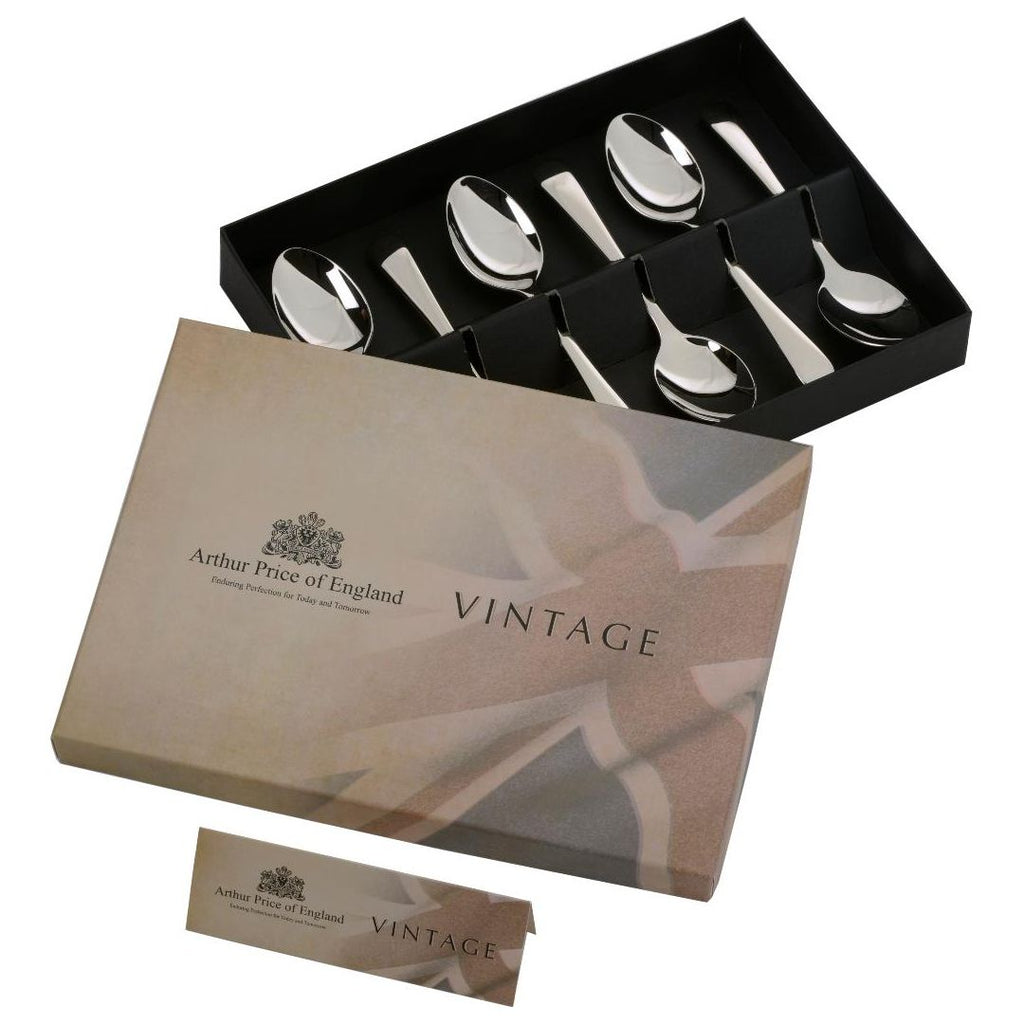 Arthur Price Vintage Stainless Steel Boxed Set of 6 Tea Spoons - Beales department store