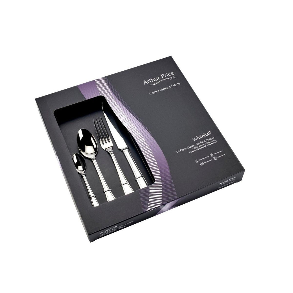 Arthur Price Whitehall Stainless Steel 16 piece 4 person set - Beales department store