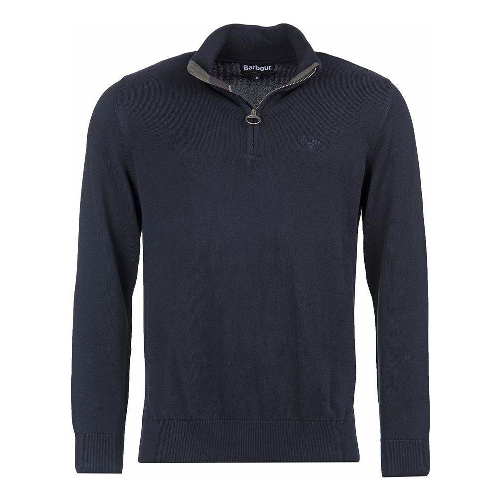 Barbour Cotton Half Zip Sweater - Navy - Beales department store