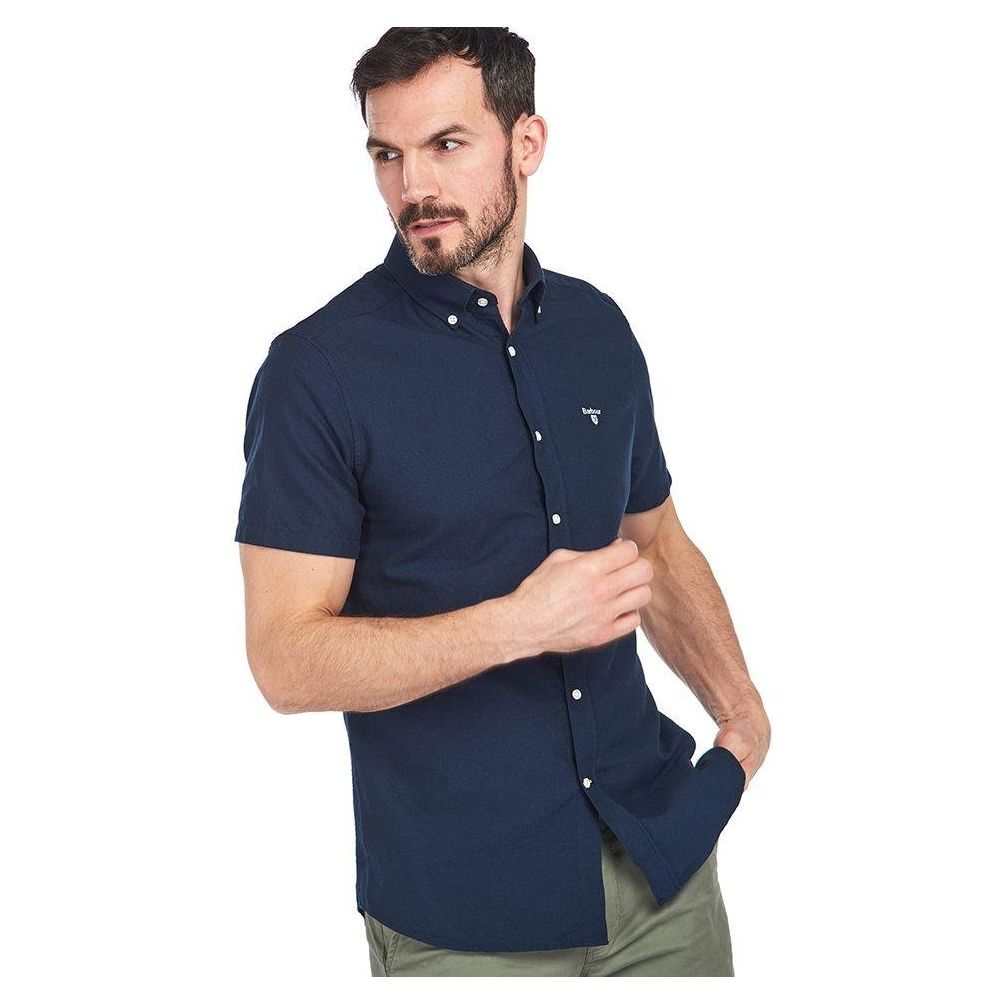 Barbour Oxford 3 Short Sleeve Tailored Shirt - Navy - Beales department store