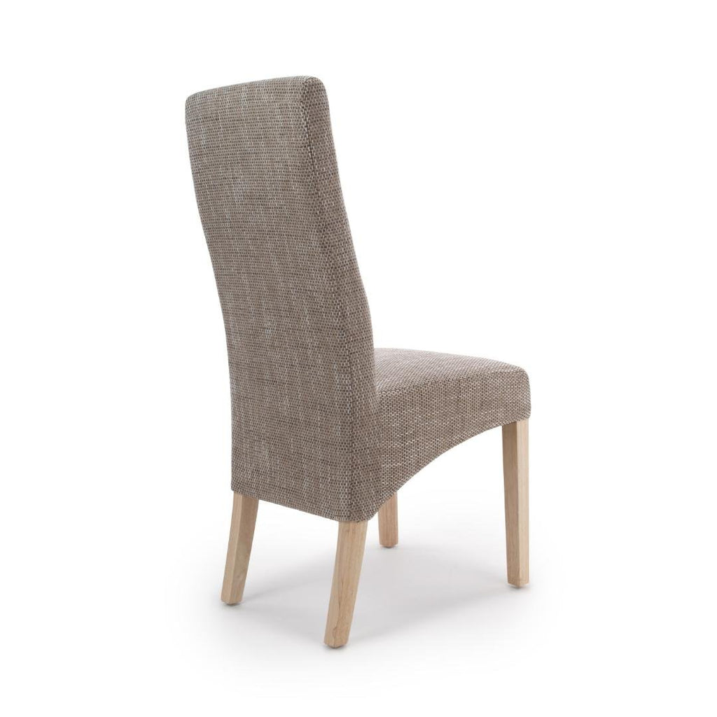 Baxter Wave Back Tweed Oatmeal Dining Chair Set Of 2 - Beales department store