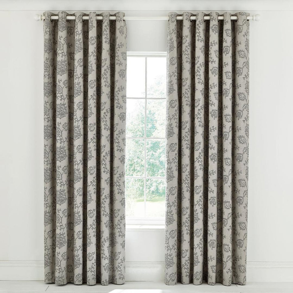 Bedeck of Belfast Canna Lined Curtains 66" x 72" - Marble - Beales department store