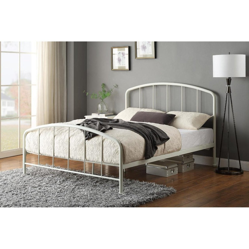 Belmont Industrial Metal Bed - White - Beales department store